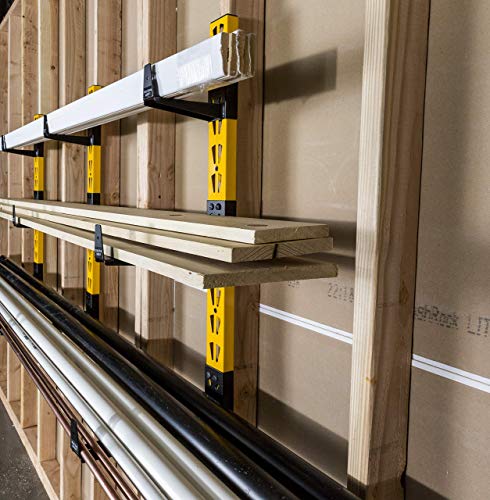 DEWALT 3-Piece Wall Mount Cantilever Wood and Lumber Storage Rack for Workshop Shelving, Multi-Depth Storage, Supports a Total of 273 lbs. - view 7
