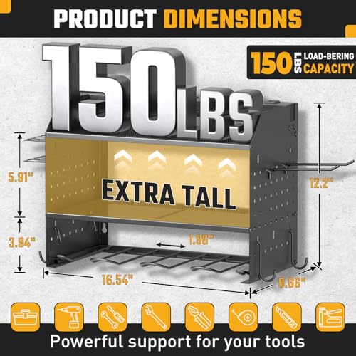Power Tool Organizer Wall Mount 3 Layer Charging Station with 6 Outlets - view 3