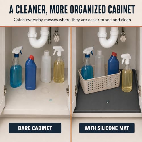 25“ x 19“ Waterproof Under Sink Mat for Bathroom,Kitchen,Pet Feeding Mat - view 5