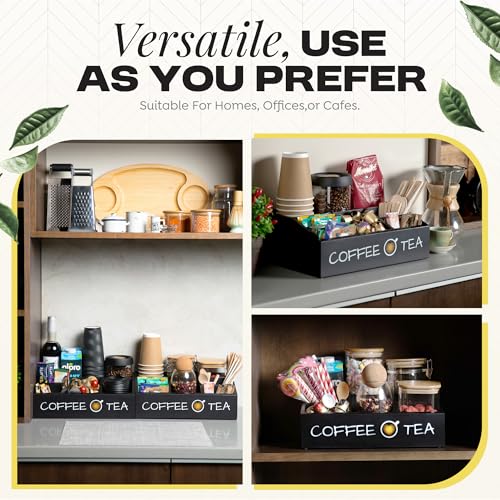 Coffee Station Organizer – Premium 2025 All-in-One Coffee Bar & Tea Organizer for Bar Accessories, Tea Storage, and Decor - view 3