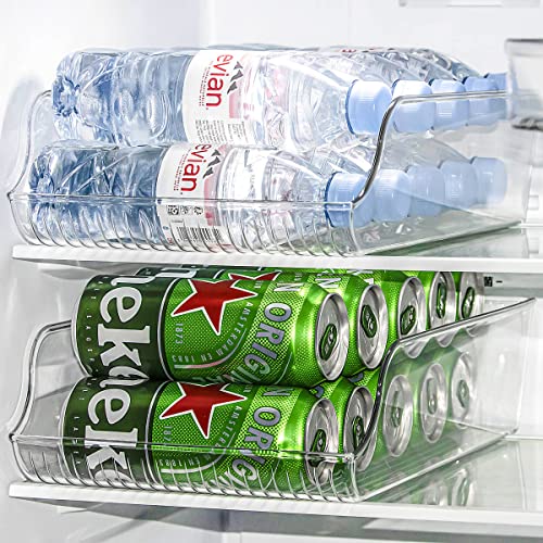 Lifetime Home 4 Pack Clear Water Bottle Dispenser Organizer Bins for Refrigerator - BPA-Free - Fridge Tray for Drinks Soda Cans & Beer - Perfect Refrigerator Organization & Storage - view 5