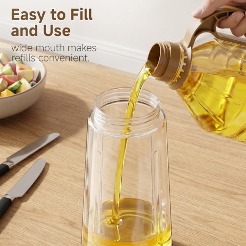 20oz Glass Oil Dispenser Bottle with Auto Flip Cap, White - view 4