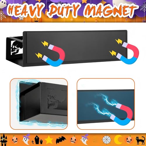2 Pcs Magnetic Spice Rack for Refrigerator, Black Skull - view 4
