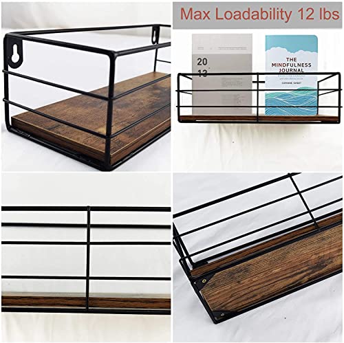 Wall Shelf, Floating Wall Shelf Black for Living Room, Bedroom, Kitchen, Bathroom, Save Space Set of 3 - view 7