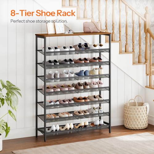 Shoe Rack for Entryway, 8-Tier Shoe Shelf, Large Capacity Shoe Storage Organizer for 32-40 Pairs of Shoes, Front Door Entrance, Hallway, Closet, Space Saver, Rustic Brown and Black BF118XJ01G1 - view 5