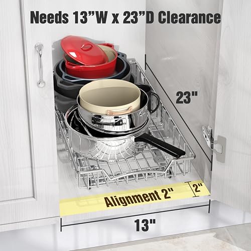 Under Cabinet Pull Out Sliding Shelf, 21" Dx11 W, Chrome - view 3