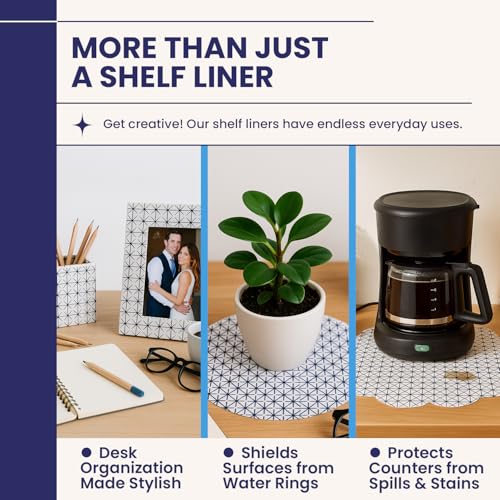 Adhesive Shelf Liner - Midnight Grid, 10.75in x 6ft, 2-Pack - view 6