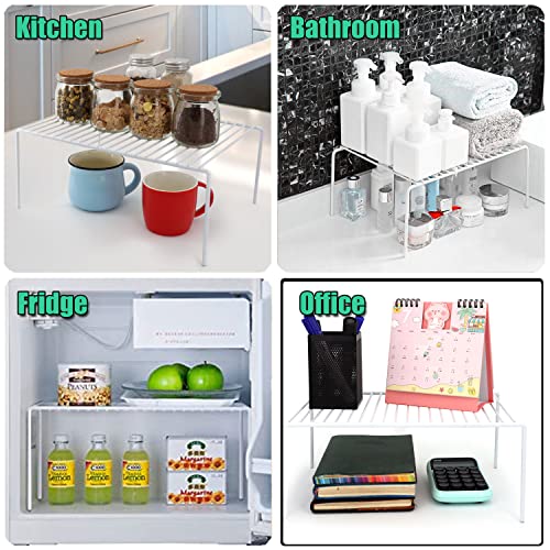 Kitchen Cabinet Shelf Organizer Set of 6, Medium (13 x 9.4 inch) Metal Wire Pantry Storage Shelves, Dish Plate Racks for Cabinets, Freezer, Counter, Cupboard Organizers and Storage, White - view 6