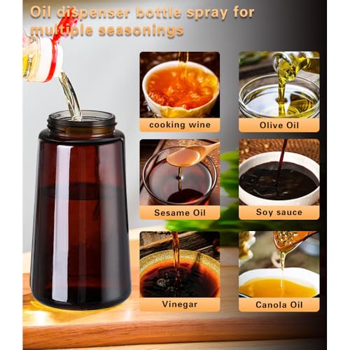 Oil Sprayer, 2 in 1 Oil Sprayer for Kitchen Cooking, 470ml Oil Spray Bottle for Home - view 6