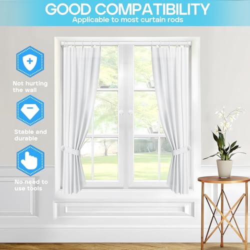 Spring Tension Curtain Rod 32-76 inch, White - view 6