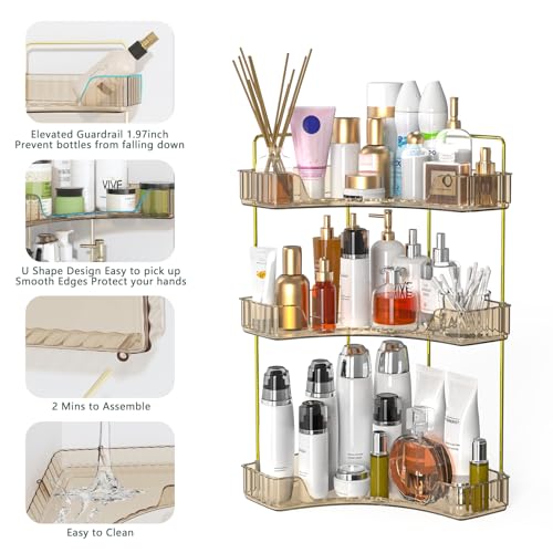 Corner Bathroom Shelf, 3 Tier Countertop Organizer for Vanity - view 5