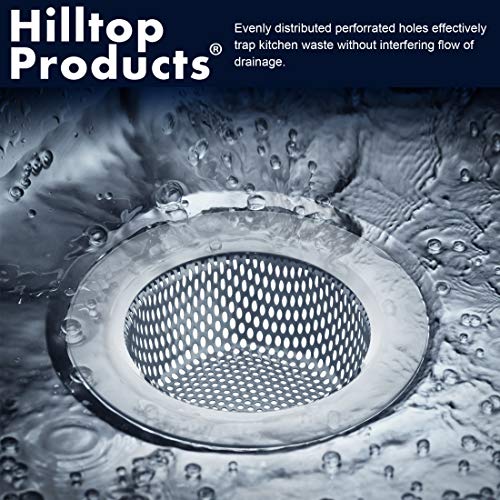 2 Pack - 4.5" Top / 3" Basket - Kitchen Sink Drain Strainer Large Basket Food Catcher. Stainless Steel - view 3