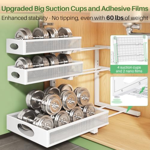 Under Sink Organizer 3-Tier Slide Out Drawer for Bathroom 2-Pack - view 7