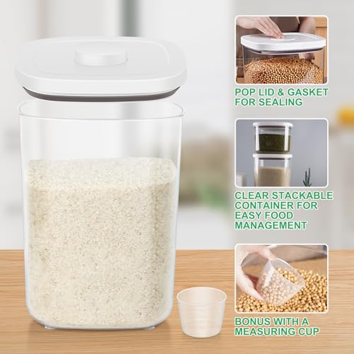 Large Rice Storage Container 15 - 20 Lbs, Airtight Dry Food Flour Container - view 2