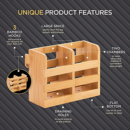 Bamboo Dish Drying Rack and Utensil Holder Set Bundle - view 3