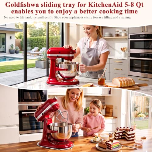 Mixer Mat Slider Compatible with KitchenAid 5-8 Qt Bowl-Lift Mixer - Thickened Acrylic Appliance Sliding Tray Kitchen Countertop Storage Mover Caddy for Kitchen Aid Professional Stand Mixer, Clear - view 7