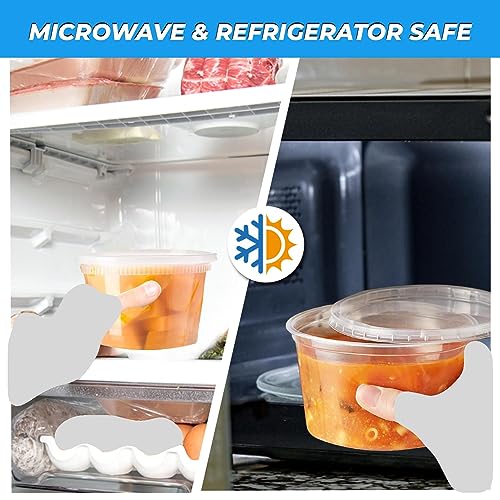 Deli Containers with Lids, Food Storage Containers with Lids 16 oz (16 oz - 48 Sets) - view 5