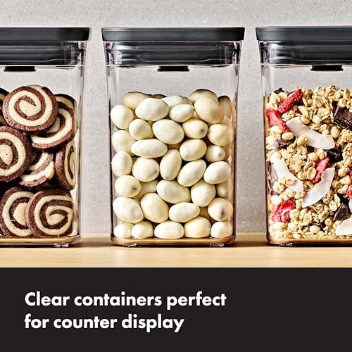 Good Grips POP Container — Rectangle Medium — 2.7 Qt / 2.6 L — Matte Black, Organization and Storage Solution - view 5