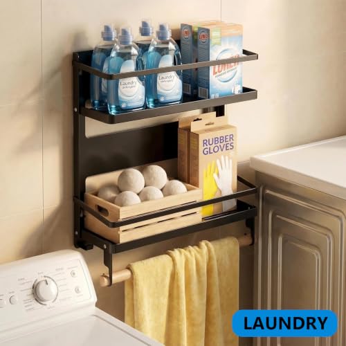 2‑Tier Magnetic Shelves, Heavy‑Duty Metal Wall-Mounted Organizer - view 6