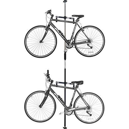 Q-RAK II - Dual Bike Storage System - CP - Bike Rack Garage Storage - Indoor Bike Storage for 2 Bikes (Black)