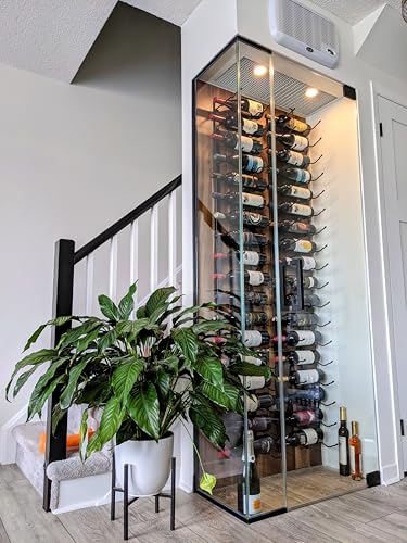 W Series Pro Wine Rack 6 - Double Depth, Metal Wall Mounted Wine Rack - Modern, Easy Access Wine Storage - Space Saving Wine Rack with Storage Capacity (36 Bottles, Matte Black) - view 4