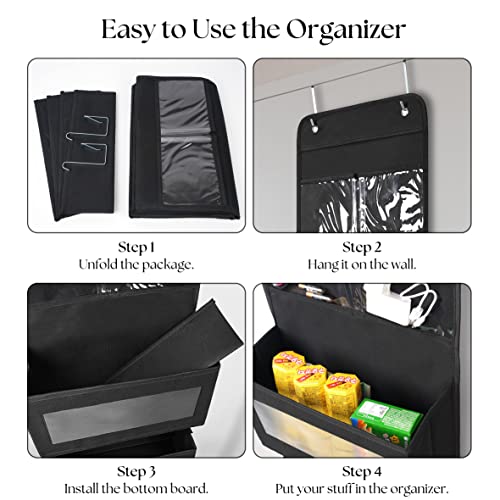 GCreation Over Door Organizer for Bedroom Bathroom Pantry, 5 Shelf Black - view 4