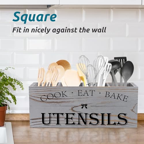 Extra Large Utensil Holder Countertop for Kitchen Counter,Grey Grain - view 5