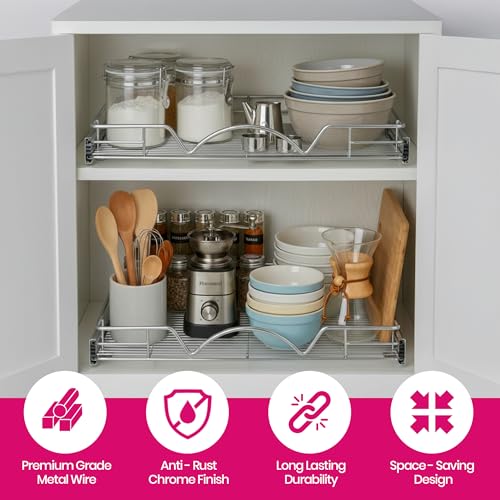 Pull Out Cabinet Organizer, 14”W x 21”D Cabinet Drawer - view 5