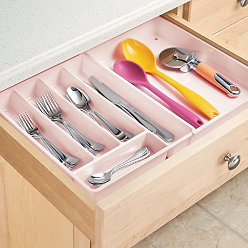 Adjustable, Expandable Plastic Kitchen Cabinet Drawer Storage Organizer Tray - for Storing Organizing Cutlery, Spoons, Cooking Utensils, Gadgets - Light Pink/Blush - view 6