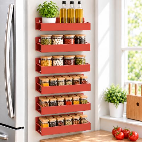 6 Pack Metal Magnetic Spice Rack for fridge, Heavy Duty - view 8