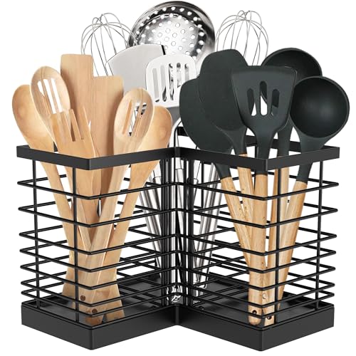 Extra Large Countertop Utensil Holder for Kitchen Counter,Fit Corner