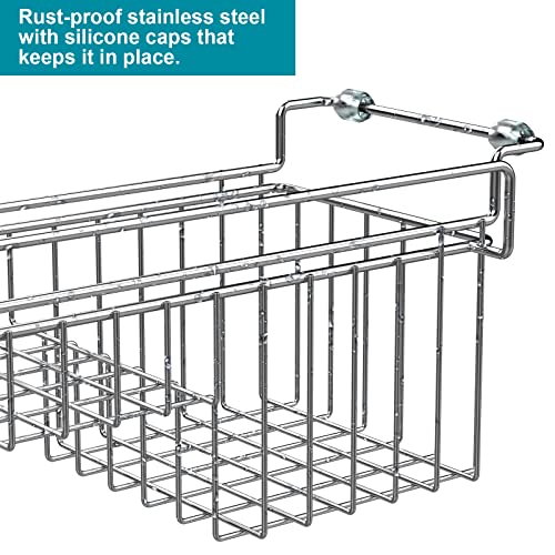 Over the Sink Caddy, Expandable Stainless Steel Sponge Holder for Kitchen Sink, 14.5-22 in Sink Organizer Rack for Sponge, Soap, Brush, Dish Cloth and Rag, Rust-Resistant Drying Holder - view 6