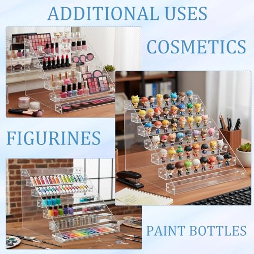 2 Pack Christmas 7 Tier Washi Tape Organizer, Clear Plastic Washi Tape Storage Rack, Assembly Storage Holder Dispenser Desk Accessories Display Caddy for Art Craft Supplies - view 5