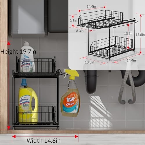 Under Sink Organizers and Storage 2 Pack, 2-Tier Pull Out - view 2
