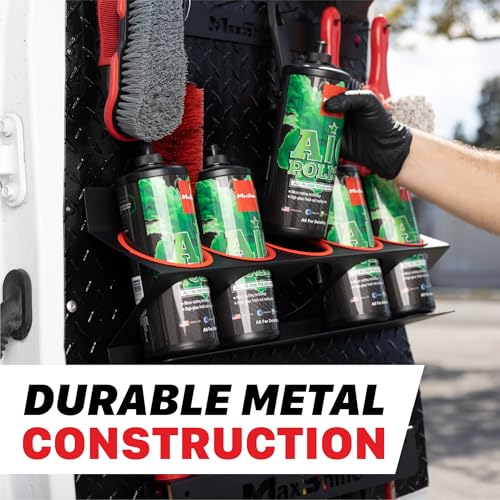 Universal Spray Bottle Holder – Holds 4 IK Trigger Sprayers and 34oz Bottles with 3 Hanging Slots – Heavy-Duty Wall-Mounted Organizer for Garage, Shop & Mobile Detailing (Logo) - view 6