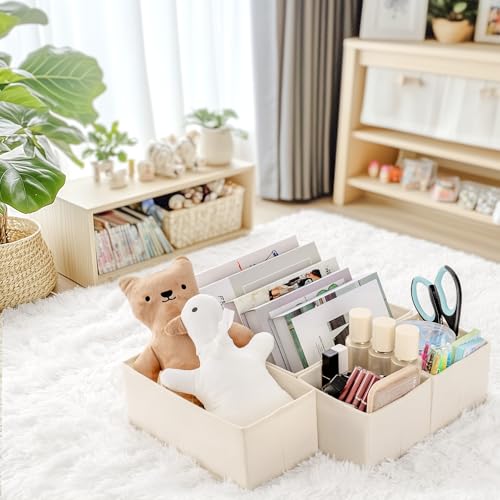 Drawer Organizer Clothes, 14 Pack Dresser Organizer for Baby Clothes, Underwear, Sock- Foldable Closet Organization and Storage Dividers Bins for Nursery, Bedroom and Dorm (Beige) - view 6
