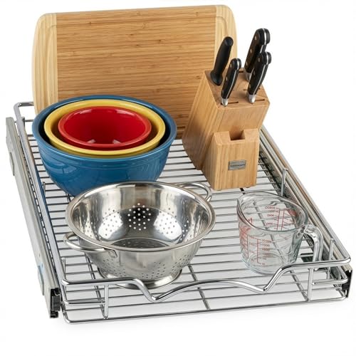 Pull Out Cabinet Organizer, 14”W x 21”D Cabinet Drawer