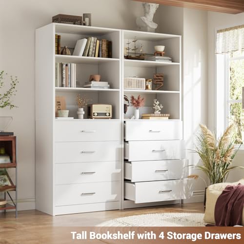 Closet Drawers System, 21.3" Wood Closet Organizer System, White - view 2