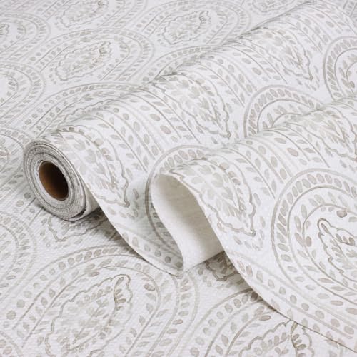 Beige Leaf Shelf Drawer Liner for Kitchen Cabinets Non-Adhesive
