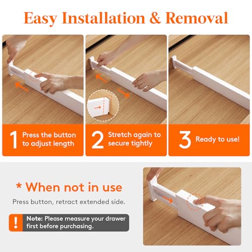 2.36" Upgrade Kitchen Drawer Dividers, Adjustable Drawer Organizer - view 6