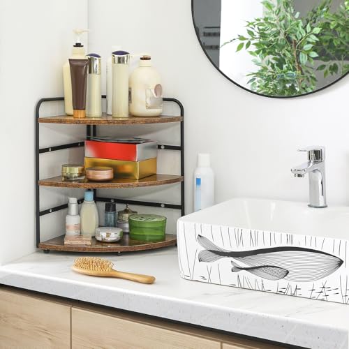 Corner Shelf,Wood Kitchen Spice Organizer,Brown TWJ002H - view 5