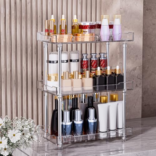 Body Spray Organizer,Acrylic 3 Tier Corner Bathroom Counter Organizer Clear - view 5