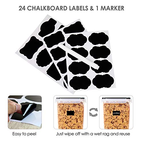 3.6L Food Storage Containers, 4 PCS, Black - view 4