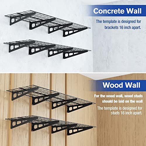 2-Pack 2x6FT Metal Wall Shelving, 72” x 24”, 800lbs Load, 1 Set - view 4
