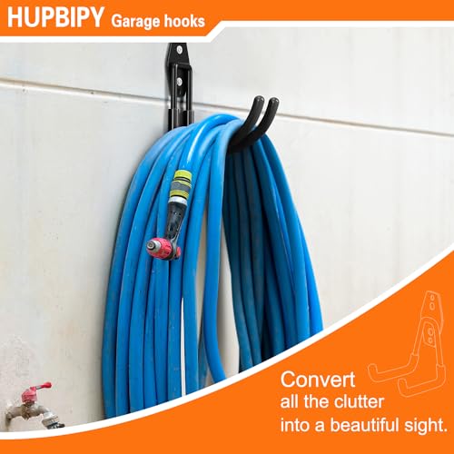 Heavy Duty Garage Hooks 4 Pack, J Shaped Hanger, Wall Mounted Storage System, Power and Garden Tool Organizer, for Hanging Ladders, Bikes Tires, Hose, Bulk Items - view 4