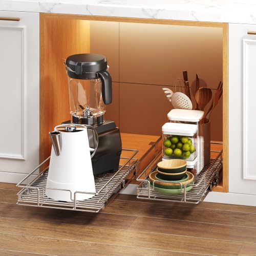 Pull Out Cabinet Organizer 9" W x 21½" D, Heavy Duty Cabinet Pull Out Shelves, Slide Out Drawers Organization for Kitchen Cabinets Bathroom - view 6