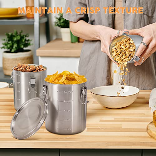 Bundle - 2 Items Compact Stainless Steel 100% Airtight Metal Canisters Sets for Small Kitchens - view 7