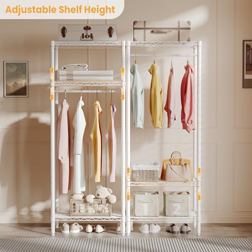 Heavy Duty Freestanding Clothes Rack, White, Mini 3 Layers - view 5