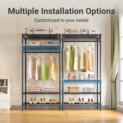 V1 Medium Portable Garment Racks for Bedroom/Apartments/Dorms, Black - view 4