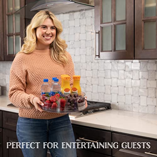 Lazy Susan Turntable - Clear Acrylic, Removable Sections, Rotates 360 Degrees. Easily Organize Your Fridge, Cabinet or Counter. Great Carousel Storage for Food, Spices, Cosmetics. (4-Sections) - view 4